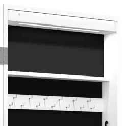 vidaXL Decoración-Espejo con joyero y luces LED para pared