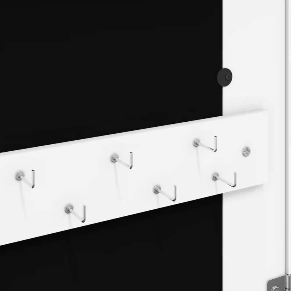 vidaXL Decoración-Espejo con joyero y luces LED para pared