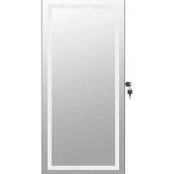 vidaXL Espejo con joyero y luces LED para pared Negro Clearance