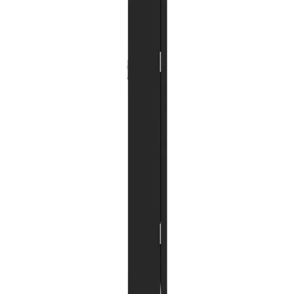 vidaXL Espejo con joyero y luces LED para pared Negro Clearance