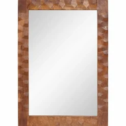 vidaXL Espejo de baño Acabado de Acacia Marrón 50 x 70 x 2,5 cm Acabado marr&oacute;n de acacia Clearance