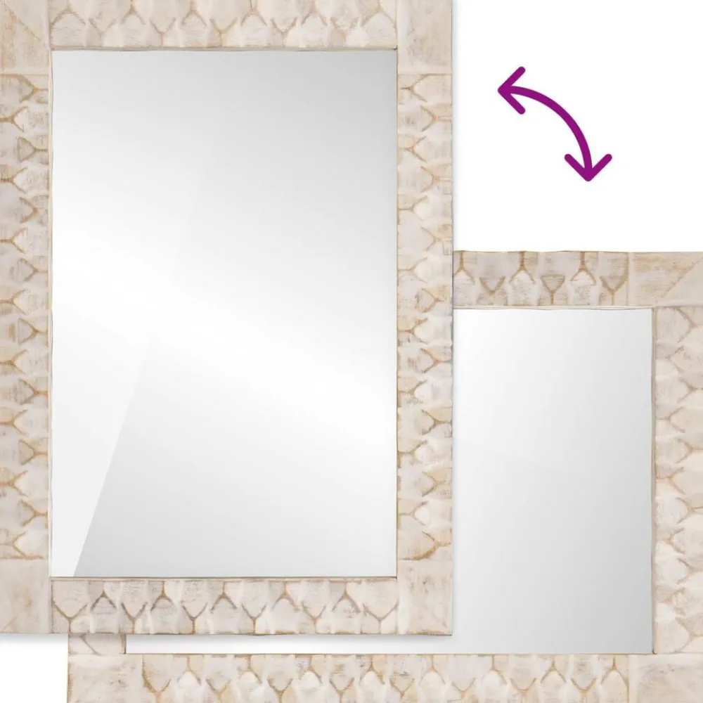 vidaXL Conjuntos De Muebles-Espejo de baño con espejo Acabado de Lavado 50 x 70 x 2,5 cm