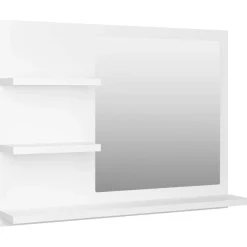 vidaXL Armarios Y Almacenamiento-Espejo de baño madera contrachapada 60x10,5x45 cm