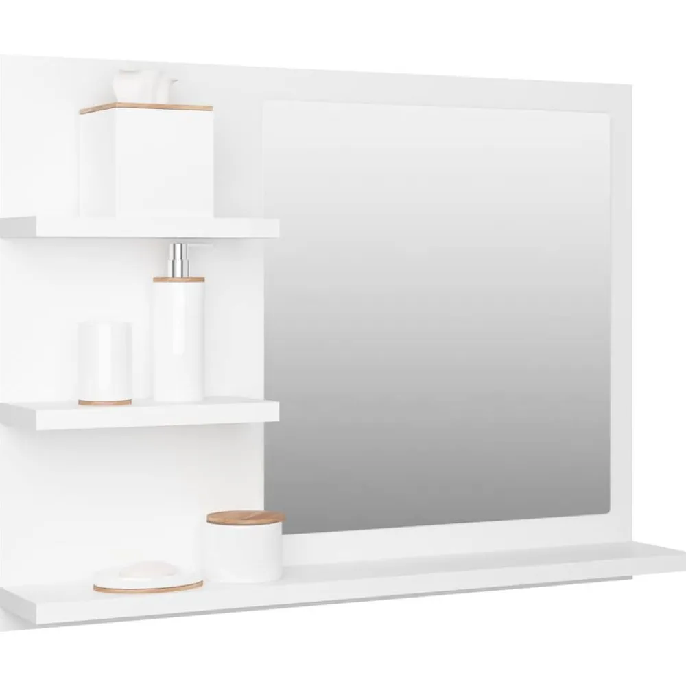 vidaXL Armarios Y Almacenamiento-Espejo de baño madera contrachapada 60x10,5x45 cm