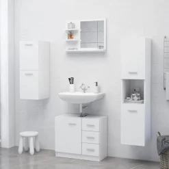 vidaXL Armarios Y Almacenamiento-Espejo de baño madera contrachapada 60x10,5x45 cm
