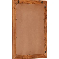 vidaXL Espejo de baño madera maciza de acacia y vidrio 50x70 cm Marrón claro Outlet