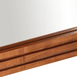 vidaXL Espejo de baño madera maciza de acacia y vidrio 50x70 cm Marrón claro Outlet