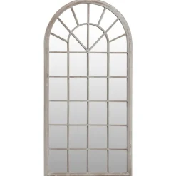 vidaXL Espejo de jardín hierro color para uso exterior 90x45 cm Arena New