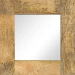 vidaXL Decoración-Espejo de madera maciza de mango 50x50 cm