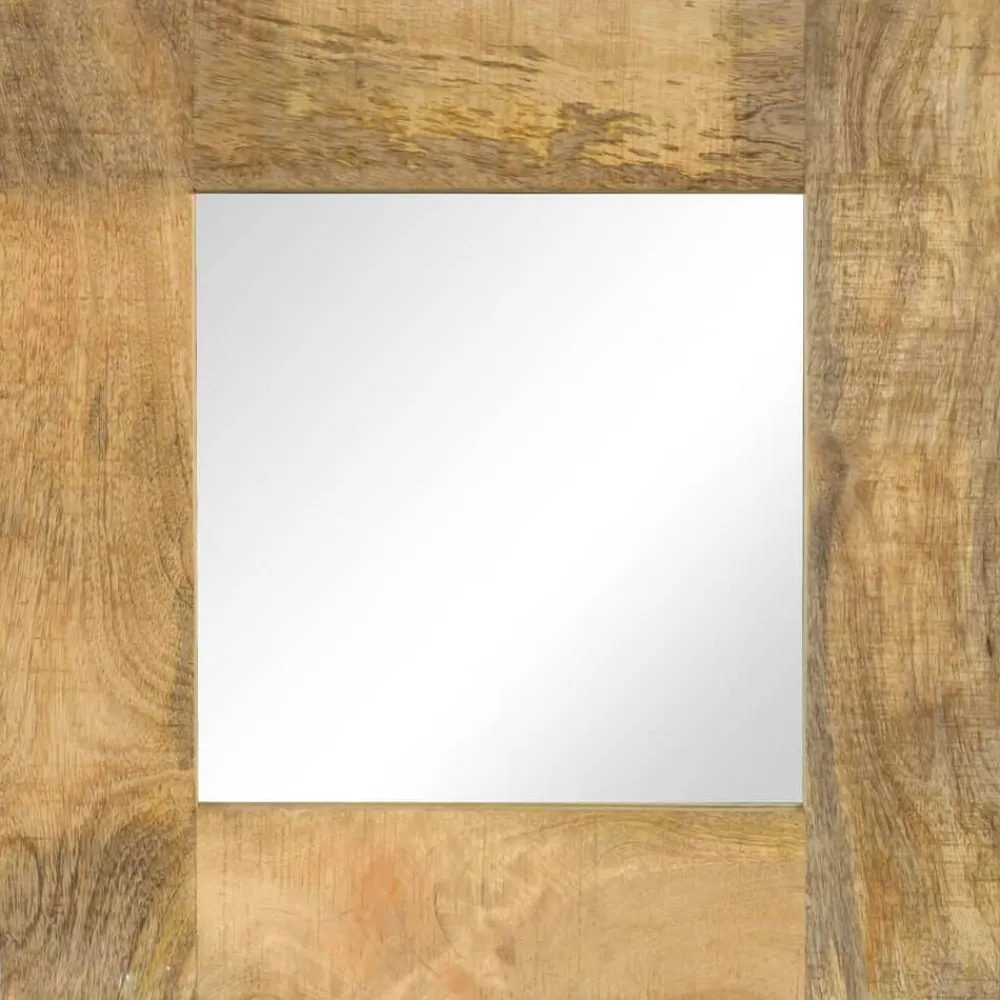 vidaXL Decoración-Espejo de madera maciza de mango 50x50 cm