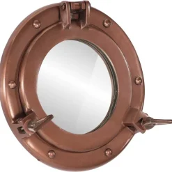 vidaXL Espejo de ojo de buey de pared aluminio y vidrio Ø23 cm Clearance