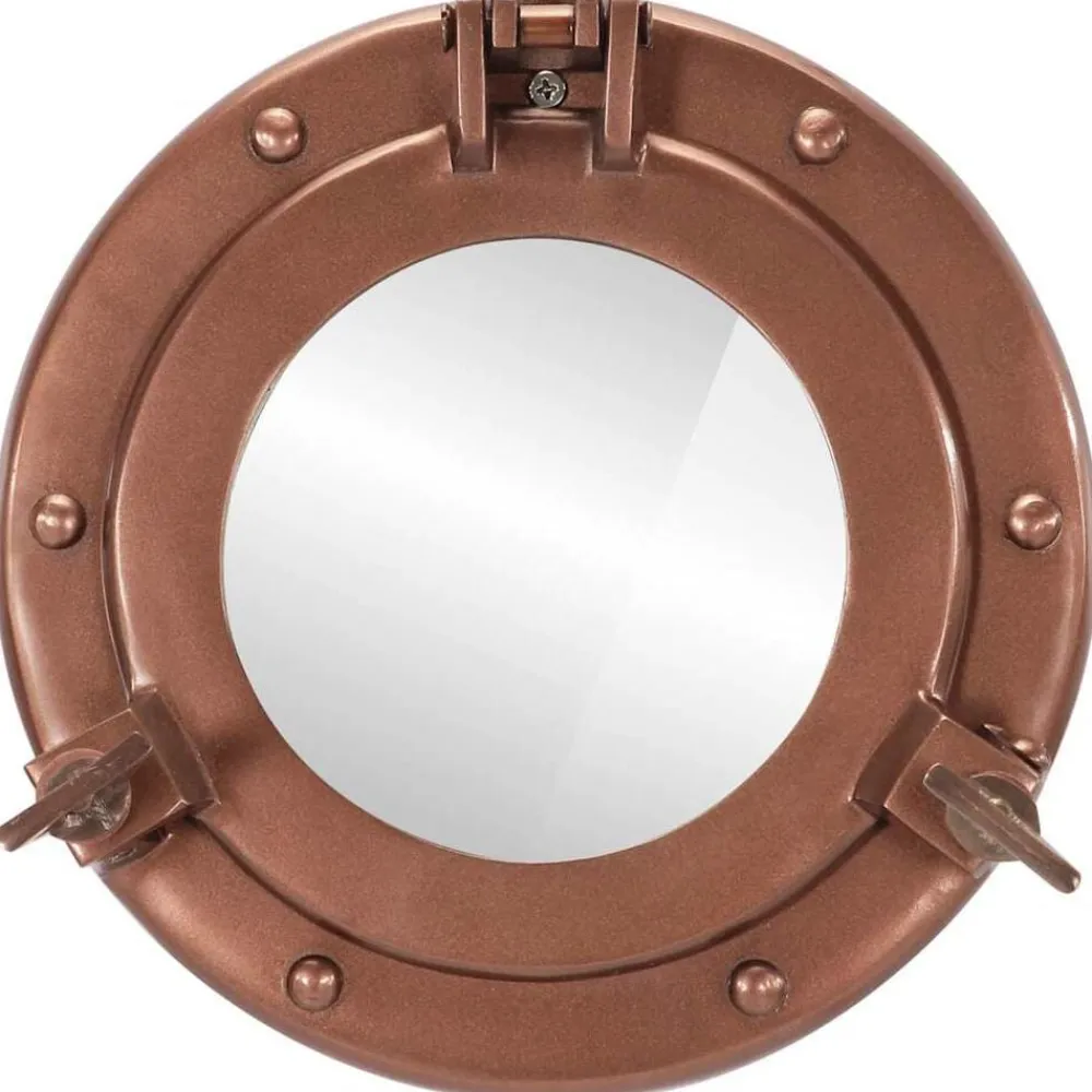 vidaXL Espejo de ojo de buey de pared aluminio y vidrio Ø23 cm Clearance