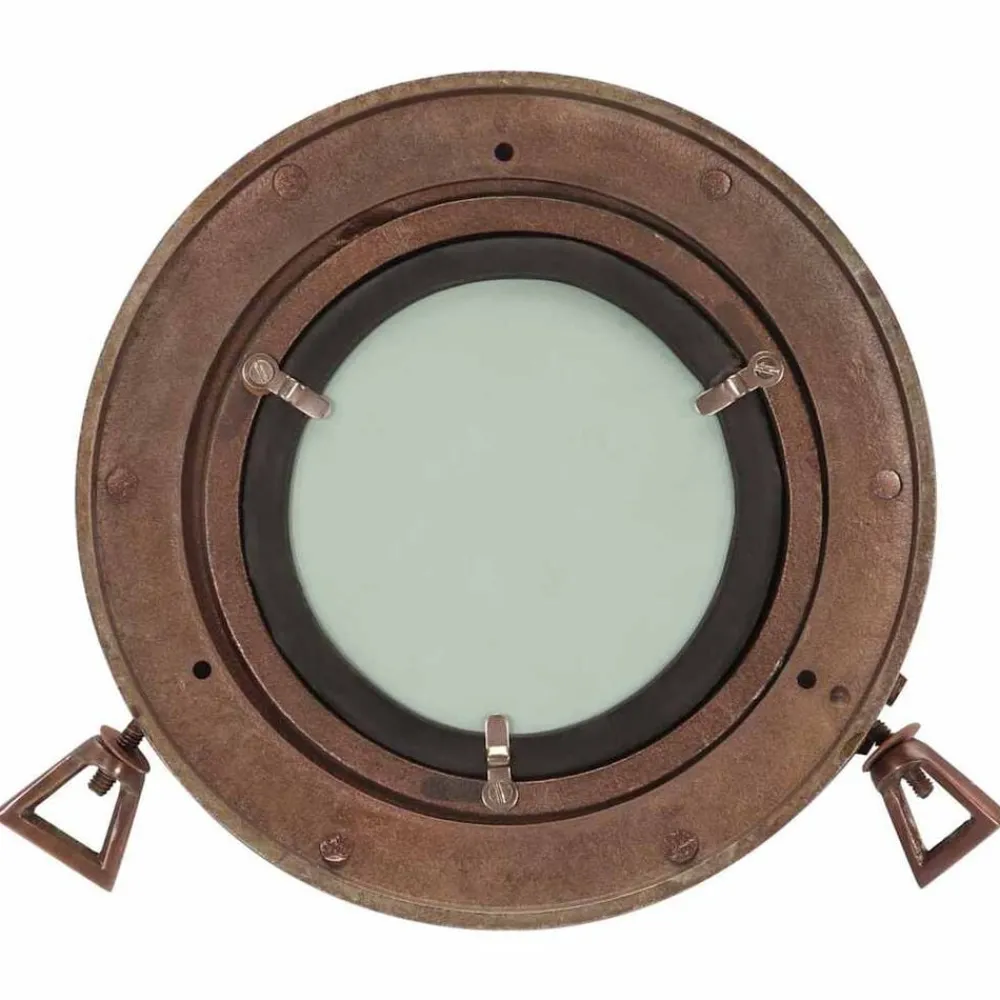 vidaXL Espejo de ojo de buey de pared aluminio y vidrio Ø23 cm Clearance