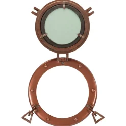 vidaXL Espejo de ojo de buey de pared aluminio y vidrio Ø23 cm Clearance