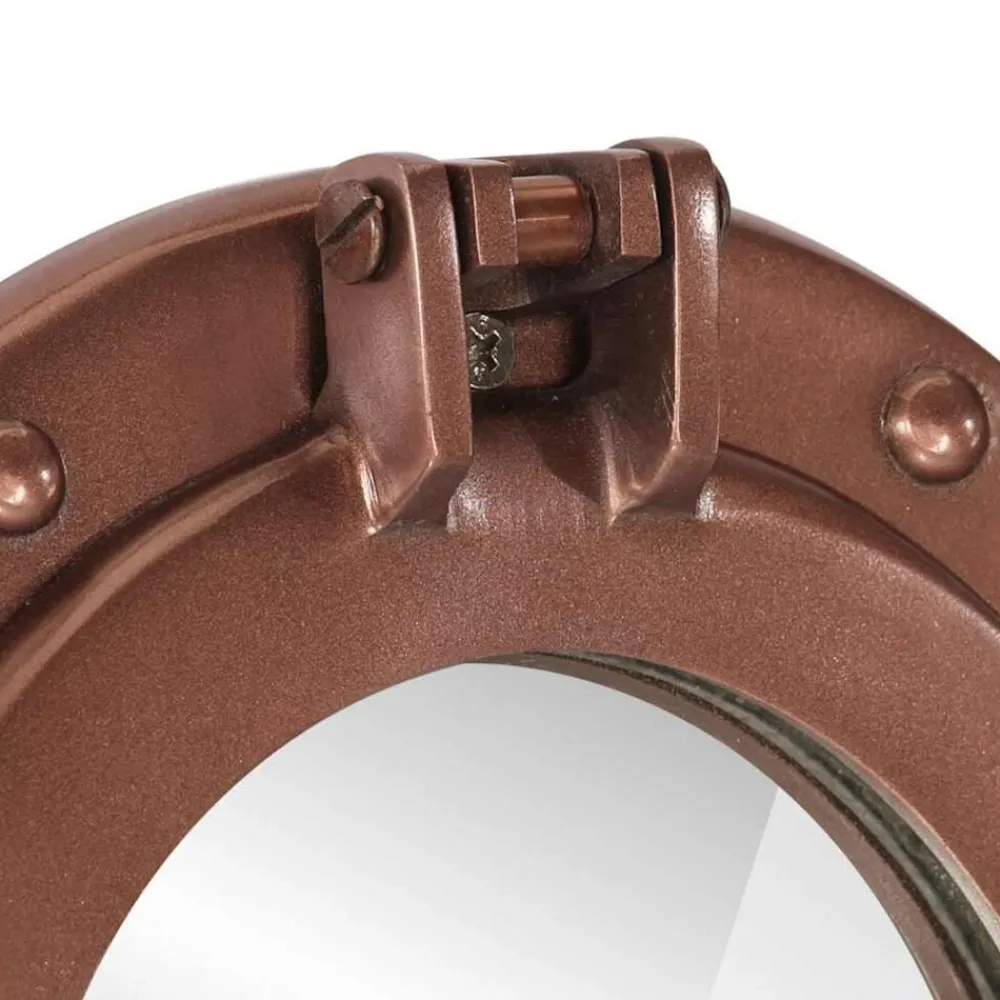 vidaXL Espejo de ojo de buey de pared aluminio y vidrio Ø23 cm Clearance