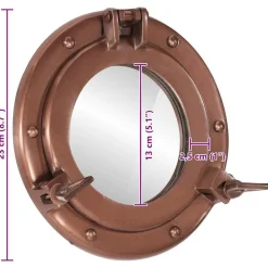 vidaXL Espejo de ojo de buey de pared aluminio y vidrio Ø23 cm Clearance