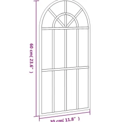 vidaXL Decoración-Espejo de pared arco de hierro negro 30x60 cm