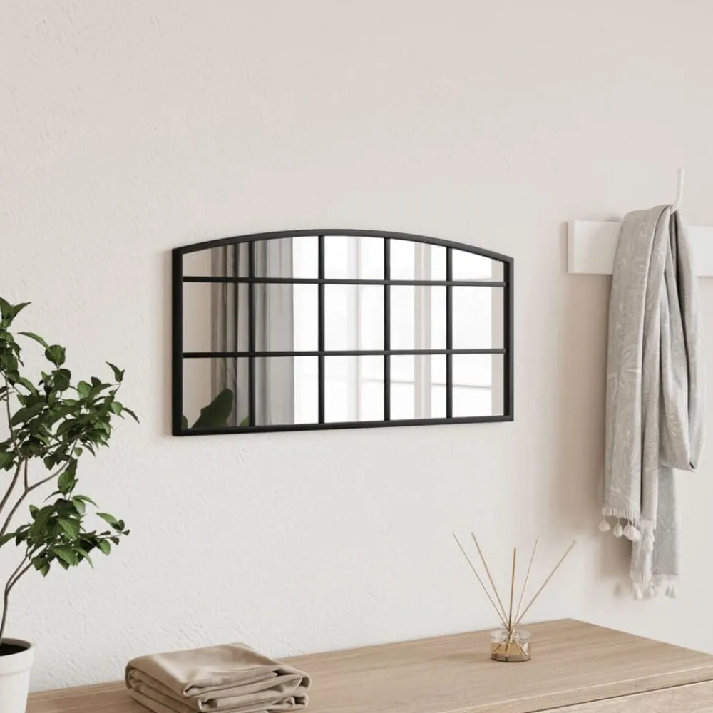 vidaXL Espejo de pared arco de hierro negro 60x30 cm Best