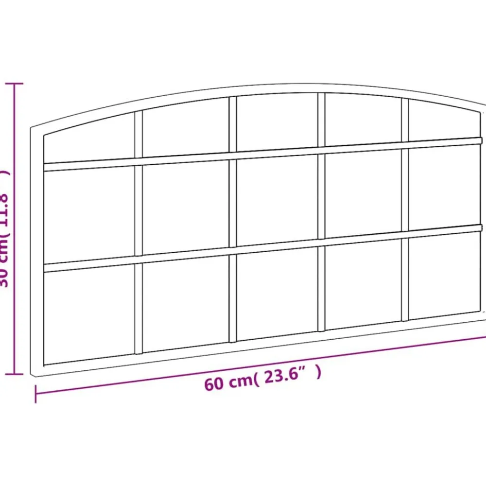 vidaXL Espejo de pared arco de hierro negro 60x30 cm Best