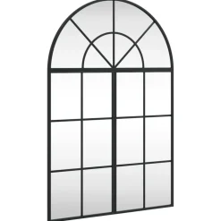 vidaXL Espejo de pared arco de hierro negro 60x90 cm