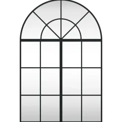 vidaXL Espejo de pared arco de hierro negro 60x90 cm