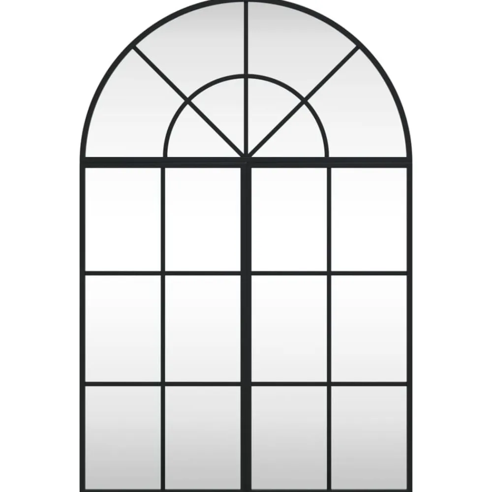 vidaXL Espejo de pared arco de hierro negro 60x90 cm