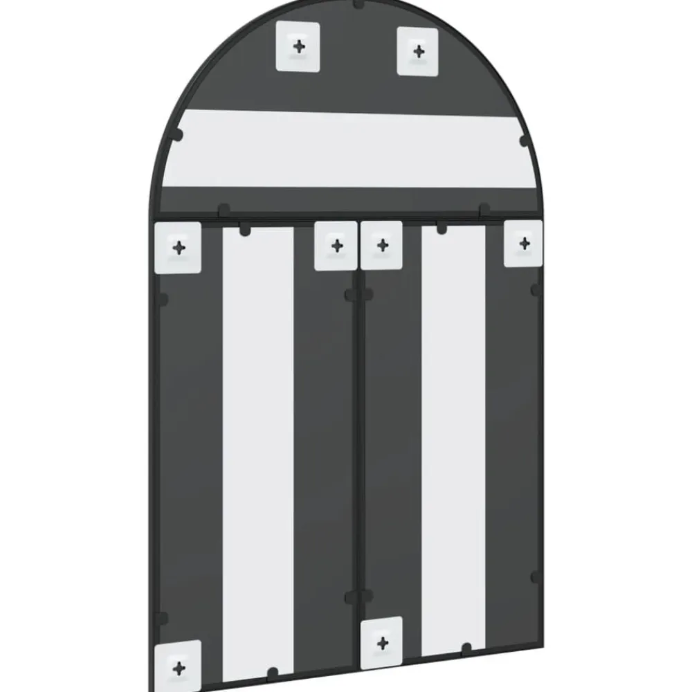 vidaXL Espejo de pared arco de hierro negro 60x90 cm
