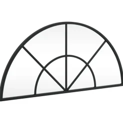 vidaXL Decoración-Espejo de pared arco de hierro negro 60x30 cm