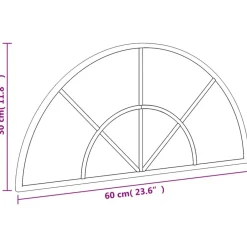 vidaXL Decoración-Espejo de pared arco de hierro negro 60x30 cm