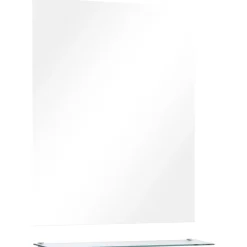 vidaXL Decoración-Espejo de pared con estante de vidrio templado 50x60 cm