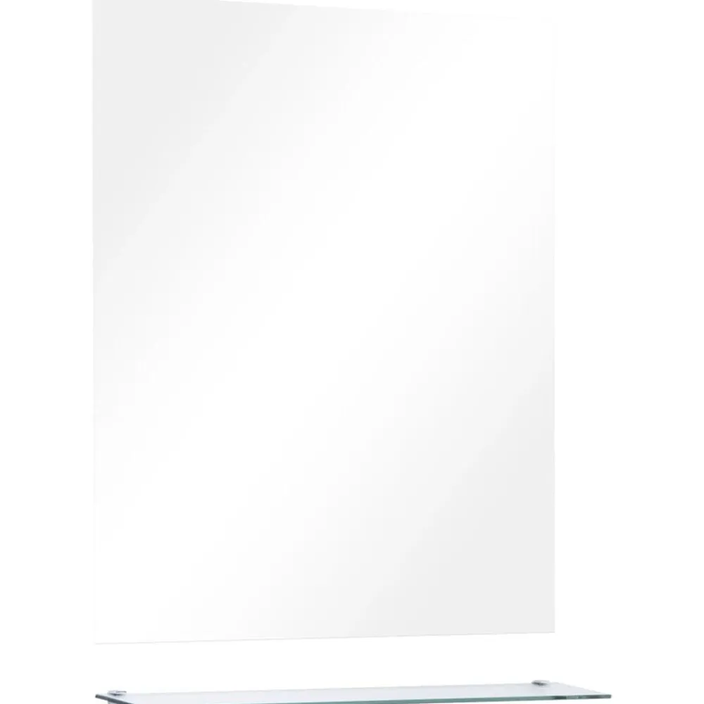 vidaXL Decoración-Espejo de pared con estante de vidrio templado 50x60 cm
