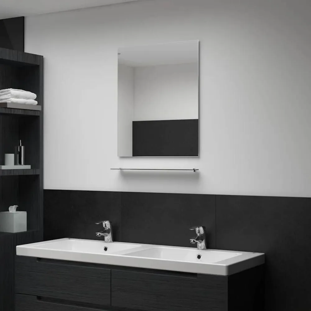 vidaXL Decoración-Espejo de pared con estante de vidrio templado 50x60 cm