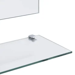 vidaXL Decoración-Espejo de pared con estante de vidrio templado 50x60 cm