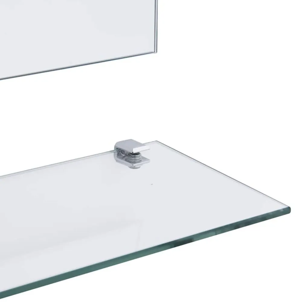 vidaXL Decoración-Espejo de pared con estante de vidrio templado 50x60 cm