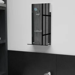 vidaXL Espejo de pared con estante de vidrio templado 20x40 cm Discount