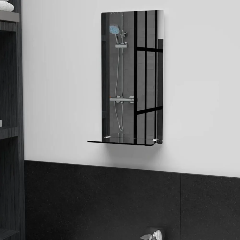 vidaXL Espejo de pared con estante de vidrio templado 20x40 cm Discount