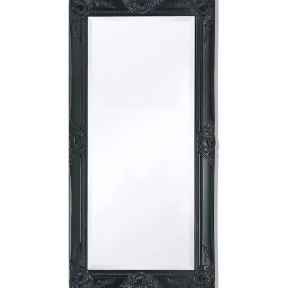vidaXL Espejo de pared estilo barroco 100x50 cm Negro New
