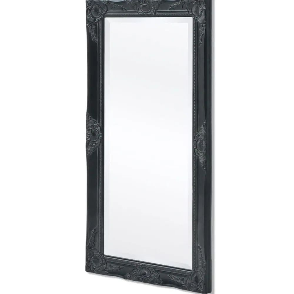 vidaXL Espejo de pared estilo barroco 100x50 cm Negro New