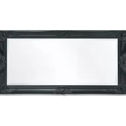 vidaXL Espejo de pared estilo barroco 100x50 cm Negro New