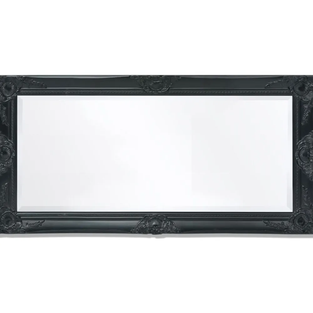 vidaXL Espejo de pared estilo barroco 100x50 cm Negro New
