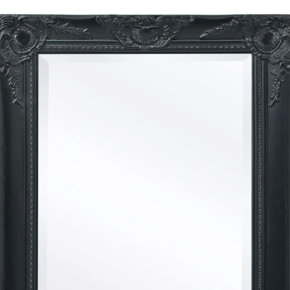 vidaXL Espejo de pared estilo barroco 100x50 cm Negro New