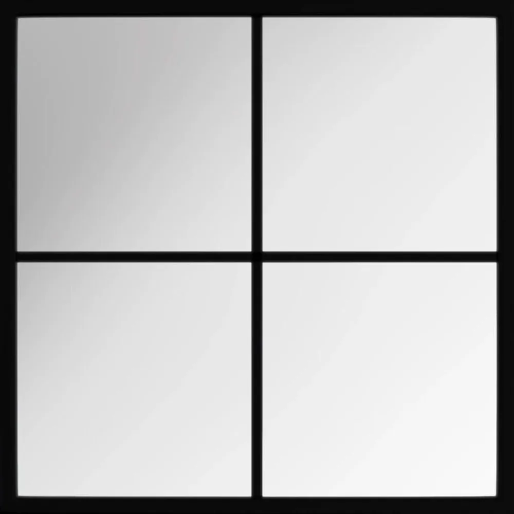 vidaXL Decoración-Espejo de pared metal negro 40x40 cm