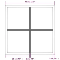 vidaXL Decoración-Espejo de pared metal negro 40x40 cm