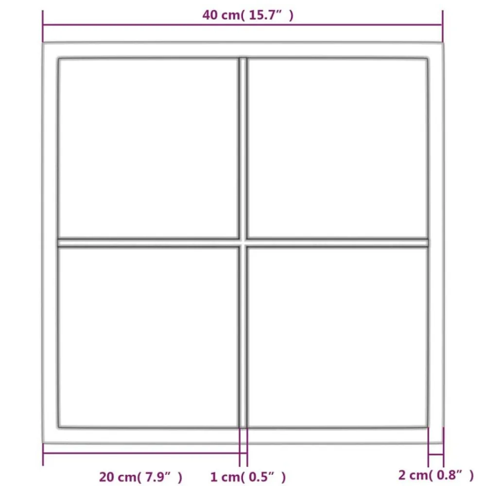 vidaXL Decoración-Espejo de pared metal negro 40x40 cm