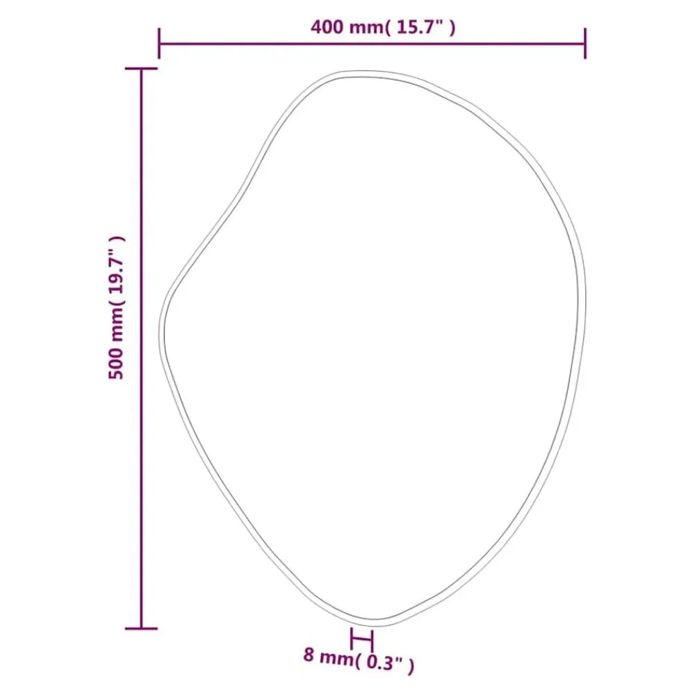 vidaXL Espejo de pared 50x40 cm Negro New