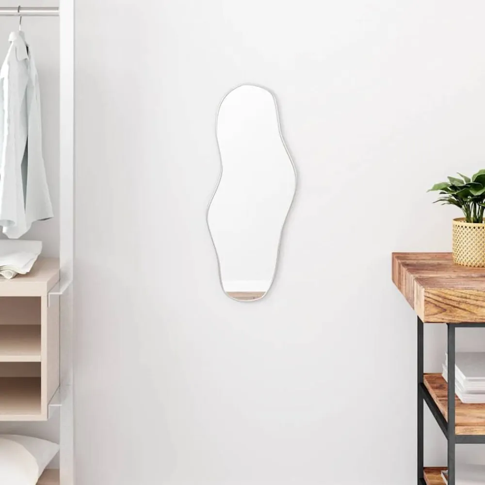 vidaXL Espejo de pared 60x25 cm Plateado New