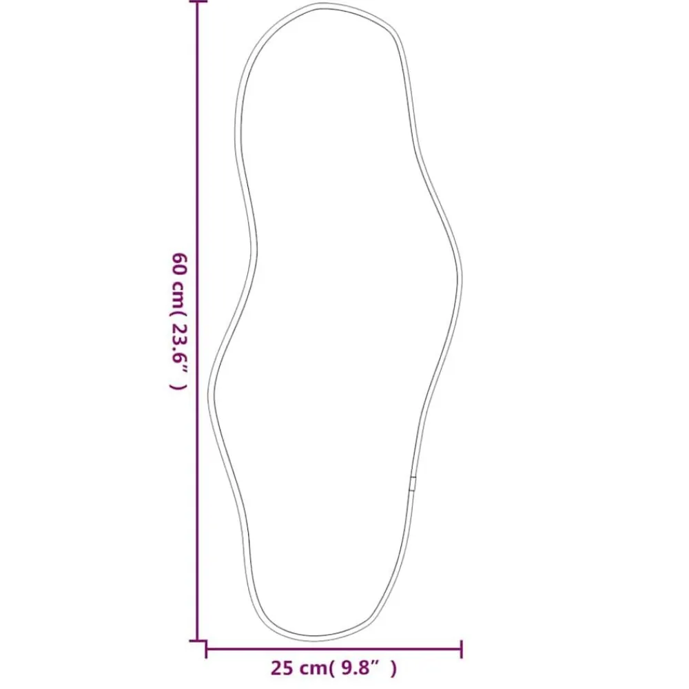 vidaXL Espejo de pared 60x25 cm Plateado New