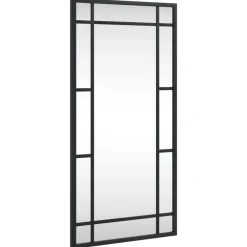vidaXL Decoración-Espejo de pared rectangular de hierro negro 30x60 cm