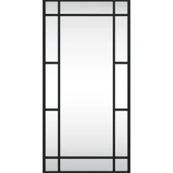 vidaXL Decoración-Espejo de pared rectangular de hierro negro 30x60 cm