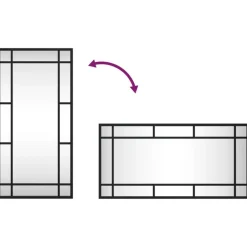 vidaXL Decoración-Espejo de pared rectangular de hierro negro 30x60 cm
